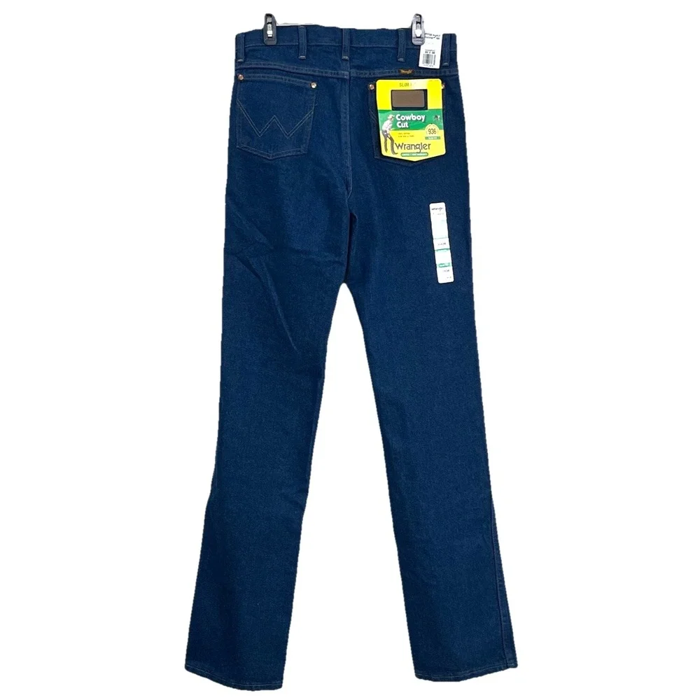 NWT Wrangler Men's Cowboy Cut Jeans 33x38 Tall Blue Denim 936 Slim Western Rodeo